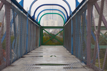 Urban Metal Bridge, Showcasing Innovative Architectural Design and Industrial Aesthetics