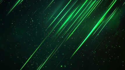 Black Friday or Cyber Monday poster template with a few digital green glowing lines crossing the background like meteors, photorealism transparent background