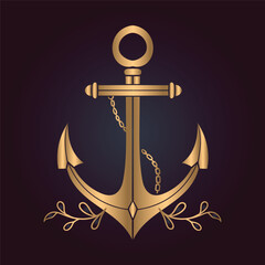 Vector illustration of Anchor symbol, vector