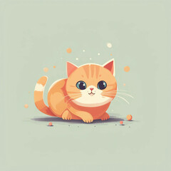 Obraz premium cute adorable little cat illustration