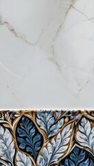 A marble surface with a floral pattern