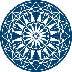 A creative simple mandala design vector style silhouette with white background