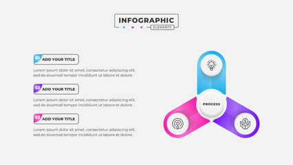 Vector 3 steps business process infographic design template