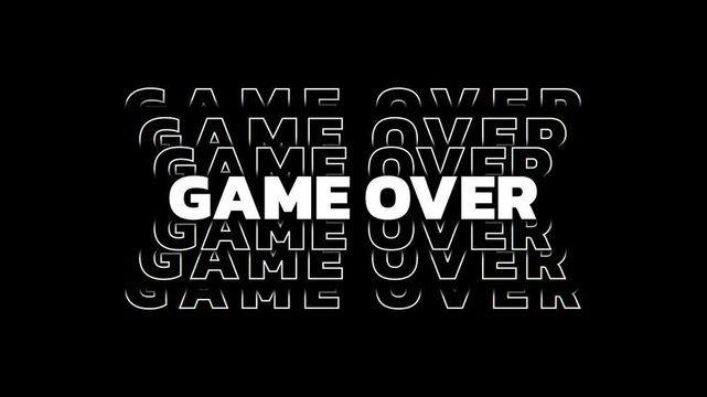 Game Over text animation. Seamless looping video