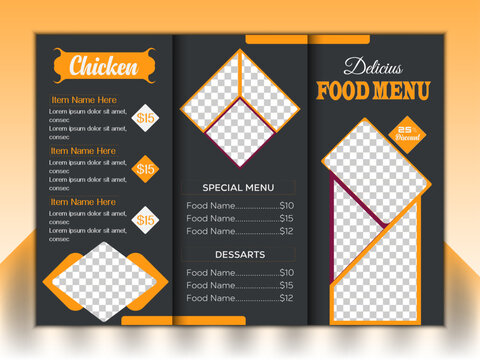 Modern Fast Food Menu Brochure Design Template
