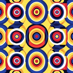 Fototapeta premium Colorful geometric pattern with circular shapes.