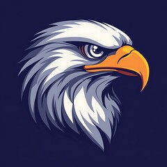 Fototapeta premium Bald Eagle Head Mascot Logo Design Illustration