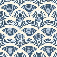 Abstract navy blue wave pattern design.
