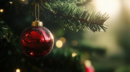 Christmas tree decoration, closeup view