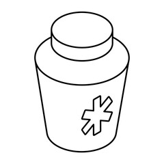 A unique design icon of drugs bottle