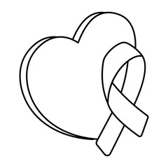 A beautiful design icon of awareness ribbon