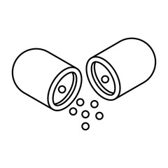 Modern design icon of open pill