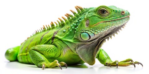 Obraz premium Green Iguana Close-up A Profile View, Reptile, Lizard, Tropical