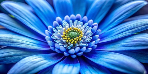 Obraz premium Macro Photography of a Blue Flower's Center, Close-up, Petals, Macro, Blue Flower