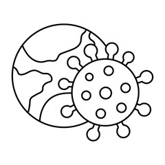 A flat design icon of COVID-19