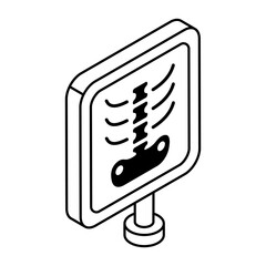 Unique design icon of ribs cage