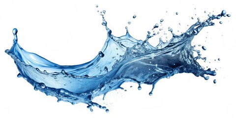 Obraz premium Water Splashing, Abstract, Blue, Liquid, Droplets, water splash, water droplet