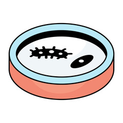 Icon of petri dish, editable vector