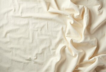 Obraz premium Crumpled Beige Fabric Texture: Soft and Textured Background