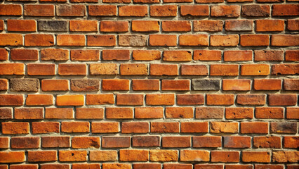 Fototapeta premium A textured brick wall featuring variety of warm orange and brown tones, showcasing rustic charm of traditional masonry. arrangement of bricks creates visually appealing pattern