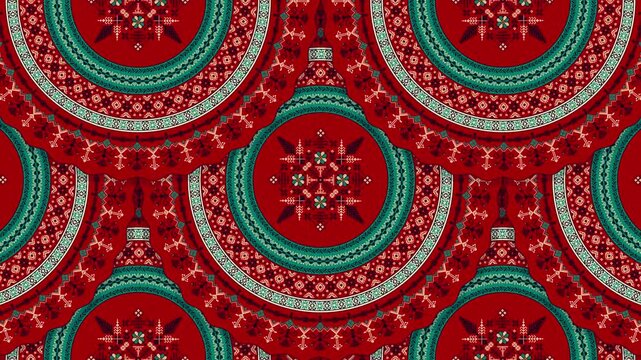 Traditional Latvian embroidery seamless loop pattern