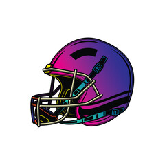 Fototapeta premium American football helmet. Original vector illustration in vintage style.