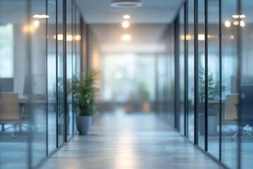 Abstract blurred office interior room. blurry working space with defocused effect. use for background or backdrop in business concept