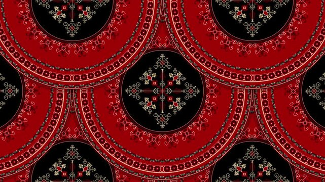 Traditional Latvian embroidery seamless loop pattern
