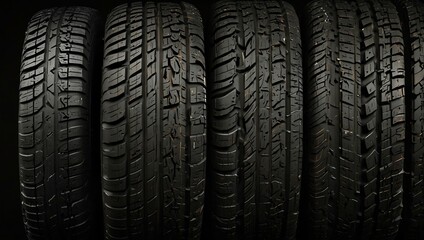 Vehicle Tire Track Silhouettes with Roadway Tread Graphics