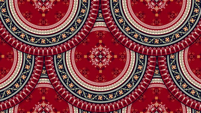 Traditional Latvian embroidery seamless loop pattern