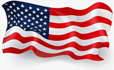 Obraz premium Waving United States flag with vibrant colors and dynamic folds.