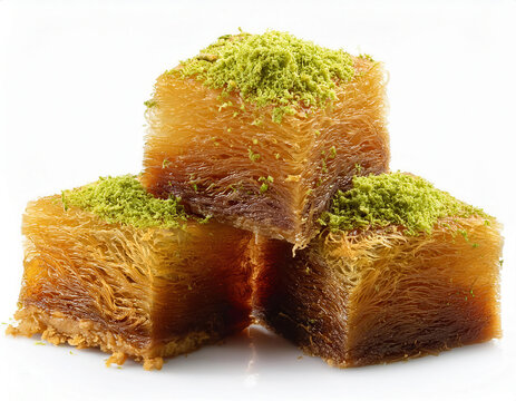 kadaifi dessert on white background