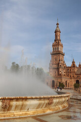 Plazia de España Seville Spain Tourist square, in the María Luisa park, in Seville,-