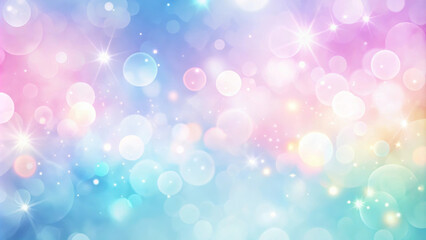 Obraz premium Soft pastel colors blend harmoniously in this dreamy background, featuring gentle bokeh effects and sparkling lights that evoke sense of calm and serenity