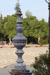Obraz premium Colorful ceramic vase decorating plaza de espana in seville
