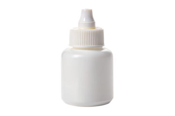 Empty white dropper bottle isolated on transparent background