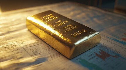 golden bar isolated
