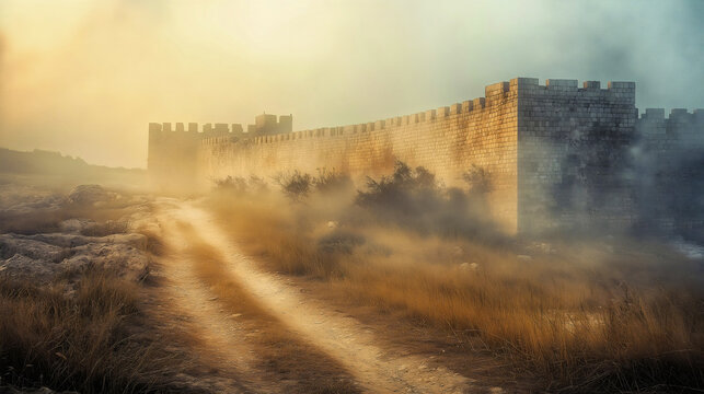 The great walls of Jericho, which were destroyed with the help of God's power.