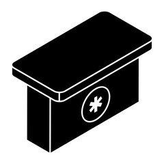 A glyph design icon of hospital reception 