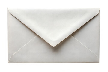 Close-up of plain white envelope isolated on transparent background