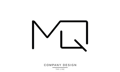 MQ, QM Abstract Letters Logo Monogram Design Font