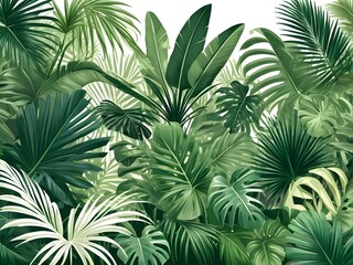 palm leaf vector illustration summer bright color beautiful landscape color, amazing nature set isolated on white background for any.