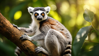 Lemur catta closeup in natural habitat