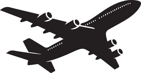 silhouette of  clean vector of airplane isolated