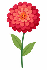 A vibrant California Giant Zinnia flower vector artwork displaying its large, colorful petals, perfect for botanical designs, garden illustrations, and floral-themed creative projects.