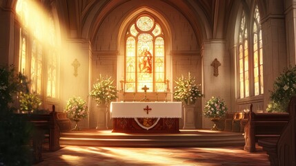 worship altar church building illustration faith religion, spiritual holy, prayer sanctuary worship altar church building