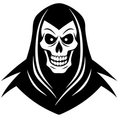  vector retro cartoon funny grim reaper head illustration