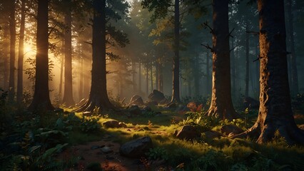 Obraz premium morning in the forest