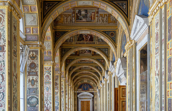 St. Petersburg, Russia - June 27, 2024: Hermitage Museum. The Hall of the Raphael Loggia in the State Hermitage Museum.