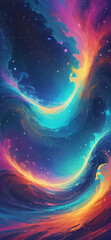 Abstract cosmic waves, phone wallpaper, phone background